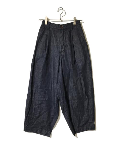 HARVESTY（ハーベスティー）HARVESTY (ハーベスティー) ワイドエッグデニムロングパンツ インディゴ サイズ:1の古着・服飾アイテム