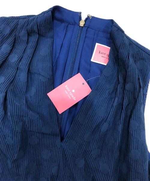 Kate Spade（ケイトスペード）Kate Spade (ケイトスペード) ドットワンピース ブルー サイズ:4 未使用品の古着・服飾アイテム