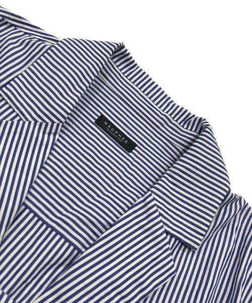 MACPHEE（マカフィー）MACPHEE (マカフィー) ゆったりシャツジャケット ホワイト×ブルー サイズ:36の古着・服飾アイテム