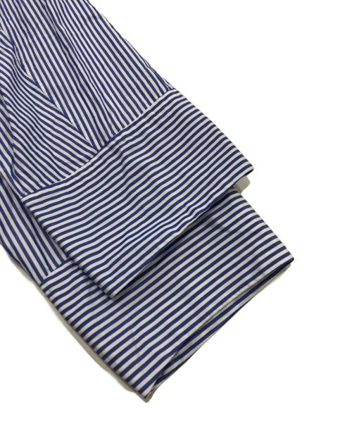 MACPHEE（マカフィー）MACPHEE (マカフィー) ゆったりシャツジャケット ホワイト×ブルー サイズ:36の古着・服飾アイテム