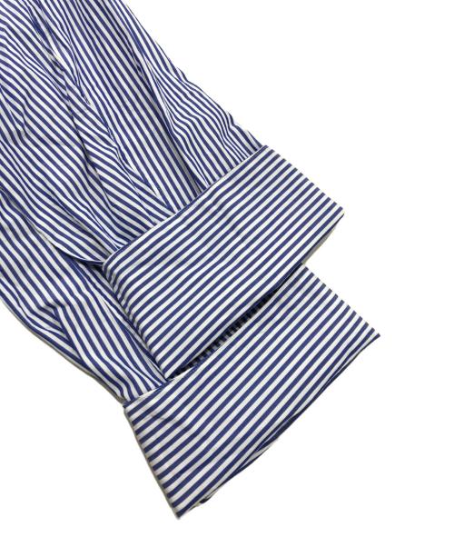 MACPHEE（マカフィー）MACPHEE (マカフィー) ゆったりシャツジャケット ホワイト×ブルー サイズ:36の古着・服飾アイテム