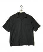 COMOLIコモリ）の古着「ベタシャン オープンカラーシャツ」｜ブラック