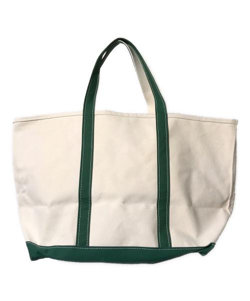 L.L.Bean（エルエルビーン）L.L.Bean (エルエルビーン) ボート・アンド・トート、オープン・トップ グリーン×ベージュの古着・服飾アイテム