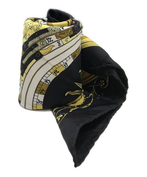 HERMES（エルメス）HERMES (エルメス) シルクスカーフ/カレ40 ブラックの古着・服飾アイテム