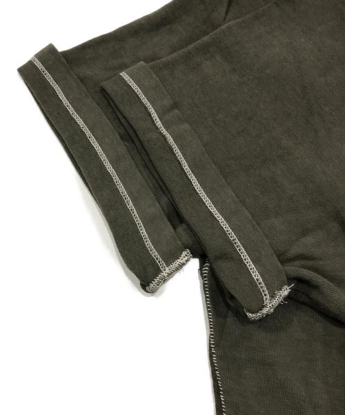 yokosakamoto（ヨウコサカモト）yokosakamoto (ヨウコサカモト) ステッチビッグtシャツ カーキ サイズ:Lの古着・服飾アイテム