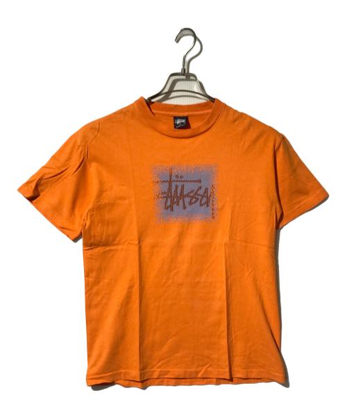 stussy（ステューシー）stussy (ステューシー) ロゴプリントTシャツ オレンジ サイズ:Mの古着・服飾アイテム