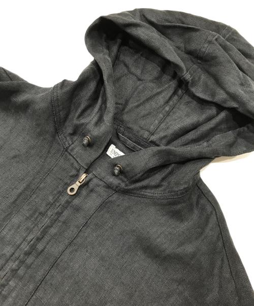 EMPORIO ARMANI（エンポリオ アルマーニ）EMPORIO ARMANI (エンポリオアルマーニ) リネンプルオーバーパーカー ブラック サイズ:表記無しの古着・服飾アイテム