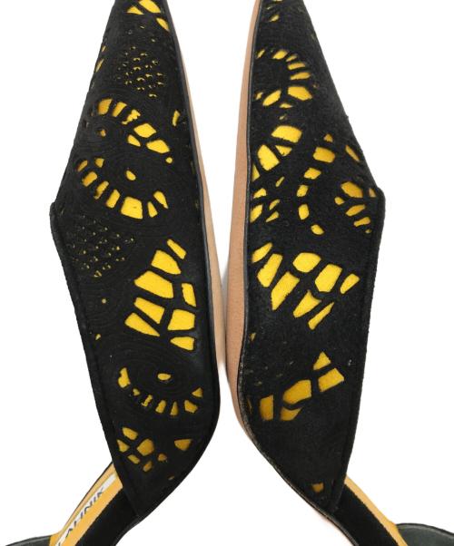 Manolo Blahnik（マノロブラニク）Manolo Blahnik (マノロブラニク) スリングバックパンプス イエロー サイズ:37.5の古着・服飾アイテム