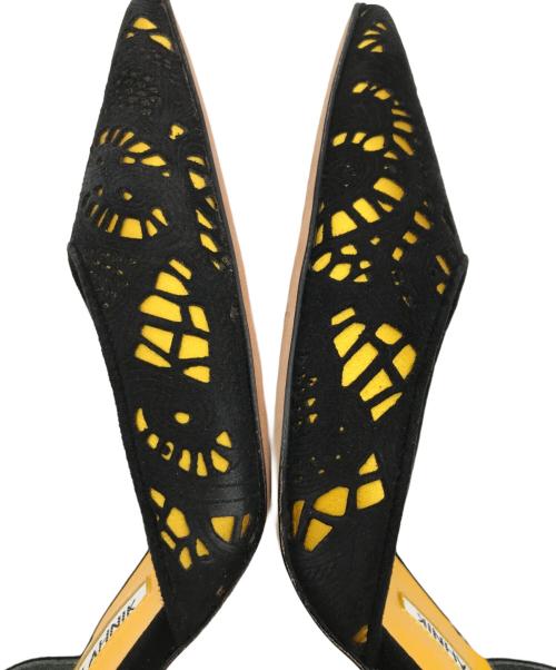 Manolo Blahnik（マノロブラニク）Manolo Blahnik (マノロブラニク) スリングバックパンプス イエロー サイズ:37.5の古着・服飾アイテム