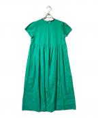 TOMORROW LAND collectionトゥモローランドコレクション）の古着「ドッピオタイプライター バックリボンワンピース」｜グリーン