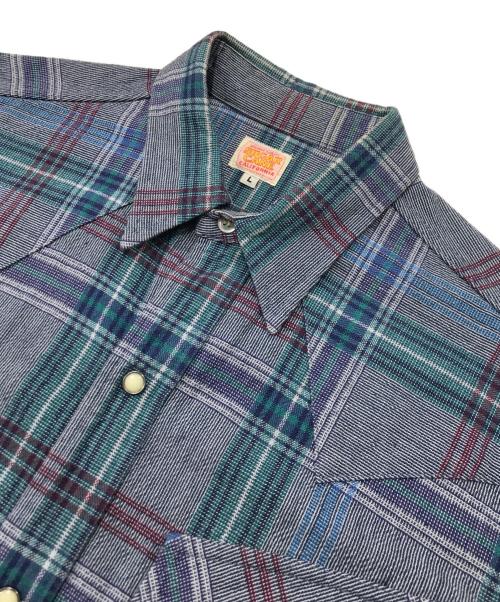 SUGAR CANE（シュガーケーン）SUGAR CANE (シュガーケーン) チェックウエスタンシャツ ブルー サイズ:Lの古着・服飾アイテム