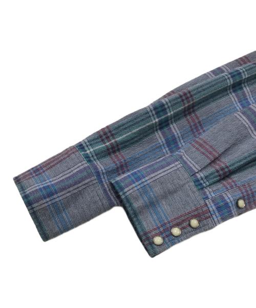 SUGAR CANE（シュガーケーン）SUGAR CANE (シュガーケーン) チェックウエスタンシャツ ブルー サイズ:Lの古着・服飾アイテム