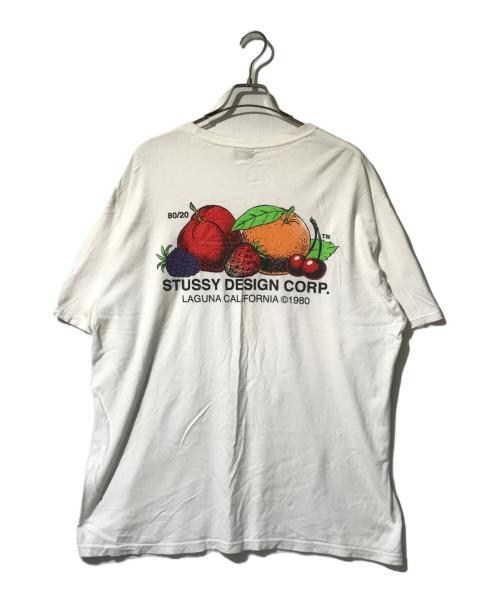 stussy（ステューシー）stussy (ステューシー) プリントTシャツ ホワイト サイズ:XLの古着・服飾アイテム
