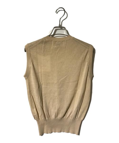 l'heritage martinique（レリタージュ マルティニーク）l'heritage martinique (レリタージュ マルティニーク) シルクブレンドノースリーブニット ベージュ サイズ:FREEの古着・服飾アイテム