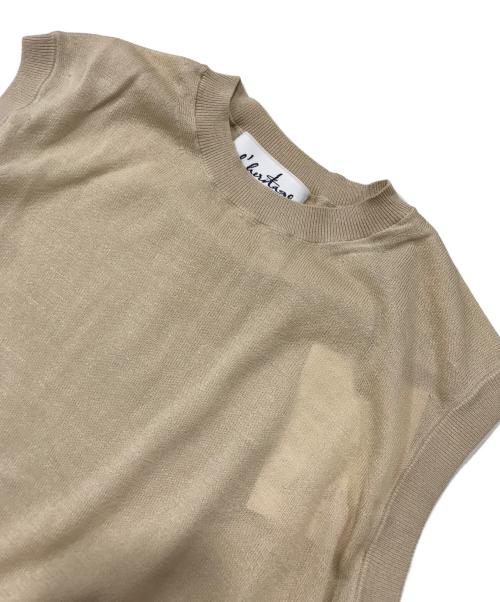 l'heritage martinique（レリタージュ マルティニーク）l'heritage martinique (レリタージュ マルティニーク) シルクブレンドノースリーブニット ベージュ サイズ:FREEの古着・服飾アイテム