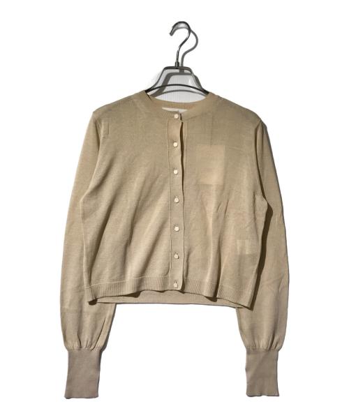 l'heritage martinique（レリタージュ マルティニーク）l'heritage martinique (レリタージュ マルティニーク) シルクブレンドニットカーディガン ベージュ サイズ:表記なしの古着・服飾アイテム