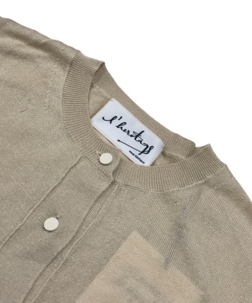 l'heritage martinique（レリタージュ マルティニーク）l'heritage martinique (レリタージュ マルティニーク) シルクブレンドニットカーディガン ベージュ サイズ:表記なしの古着・服飾アイテム