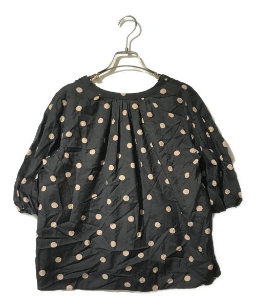 BALLSEY（ボールジィ）BALLSEY (ボールジィ) ドットプリント パフスリーブブラウス ブラック サイズ:36の古着・服飾アイテム