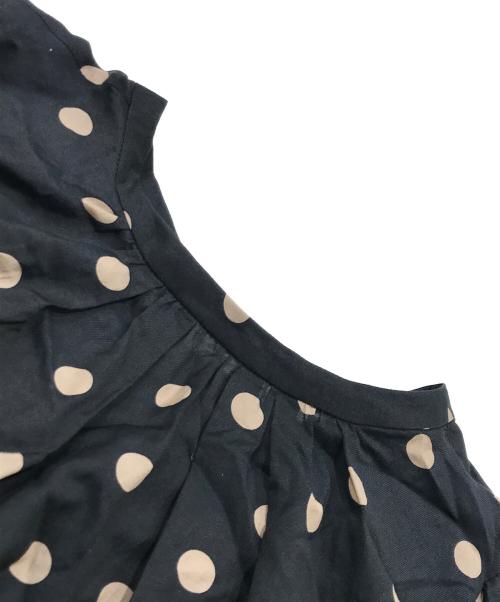 BALLSEY（ボールジィ）BALLSEY (ボールジィ) ドットプリント パフスリーブブラウス ブラック サイズ:36の古着・服飾アイテム