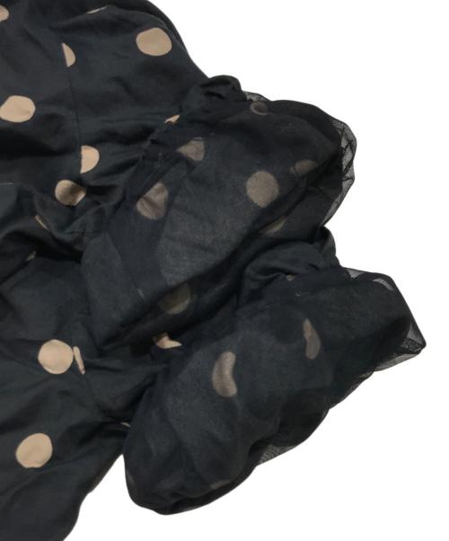 BALLSEY（ボールジィ）BALLSEY (ボールジィ) ドットプリント パフスリーブブラウス ブラック サイズ:36の古着・服飾アイテム