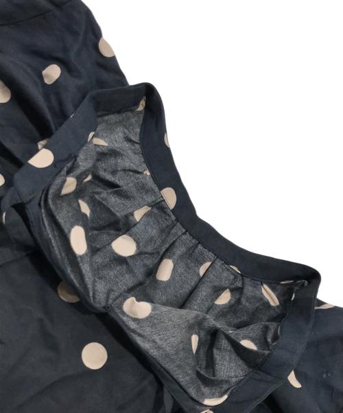 BALLSEY（ボールジィ）BALLSEY (ボールジィ) ドットプリント パフスリーブブラウス ブラック サイズ:36の古着・服飾アイテム