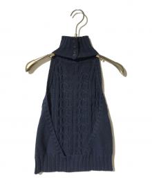 MaxMara（マックスマーラ）の古着「STALLO-ピュアコットンケーブルニットベスト」｜ネイビー