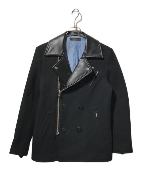 Mr.Gentleman（ミスタージェントルマン）Mr.Gentleman (ミスタージェントルマン) ウールライダースPコート ブラック サイズ:Mの古着・服飾アイテム