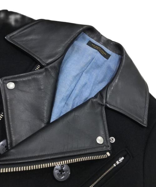 Mr.Gentleman（ミスタージェントルマン）Mr.Gentleman (ミスタージェントルマン) ウールライダースPコート ブラック サイズ:Mの古着・服飾アイテム