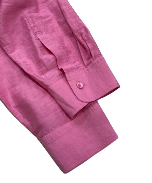 EDIFICE（エディフィス）EDIFICE (エディフィス) シアー リネン レギュラーカラーシャツ ピンク サイズ:Lの古着・服飾アイテム