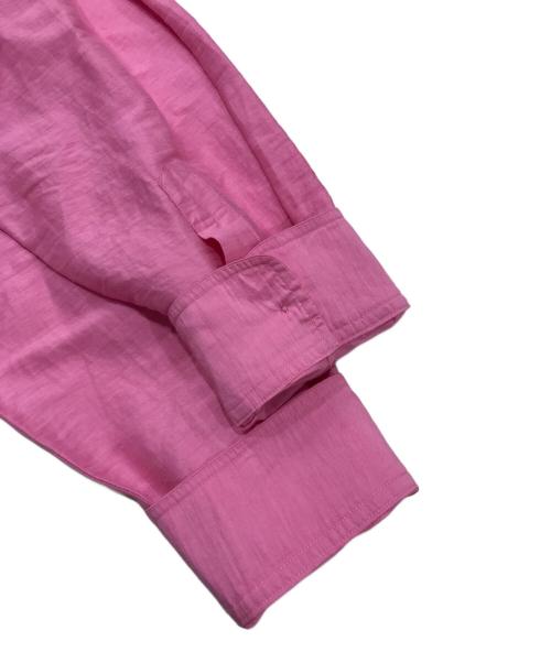 EDIFICE（エディフィス）EDIFICE (エディフィス) シアー リネン レギュラーカラーシャツ ピンク サイズ:Lの古着・服飾アイテム