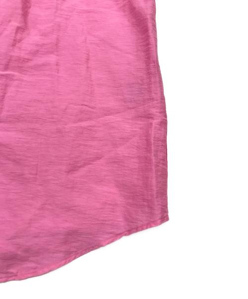 EDIFICE（エディフィス）EDIFICE (エディフィス) シアー リネン レギュラーカラーシャツ ピンク サイズ:Lの古着・服飾アイテム