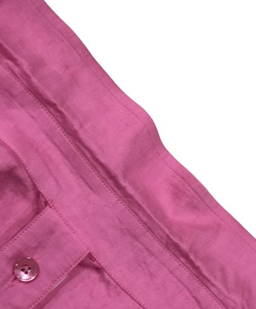 EDIFICE（エディフィス）EDIFICE (エディフィス) シアー リネン レギュラーカラーシャツ ピンク サイズ:Lの古着・服飾アイテム