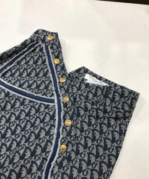 Christian Dior（クリスチャン ディオール）Christian Dior (クリスチャン ディオール) トロッター柄スカート ネイビー サイズ:36の古着・服飾アイテム