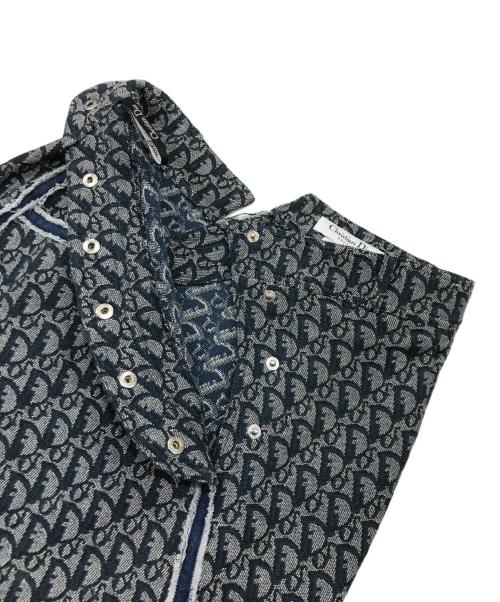 Christian Dior（クリスチャン ディオール）Christian Dior (クリスチャン ディオール) トロッター柄スカート ネイビー サイズ:36の古着・服飾アイテム