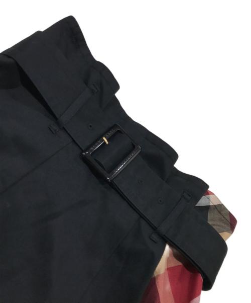 BLUE LABEL CRESTBRIDGE（ブルーレーベルクレストブリッジ）BLUE LABEL CRESTBRIDGE (ブルーレーベルクレストブリッジ) 切替チェックロングスカート ブラック サイズ:38の古着・服飾アイテム