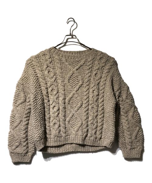 KAGURE（カグレ）KAGURE (カグレ) ペルーアランクルーネックニット ベージュ サイズ:Ｆの古着・服飾アイテム