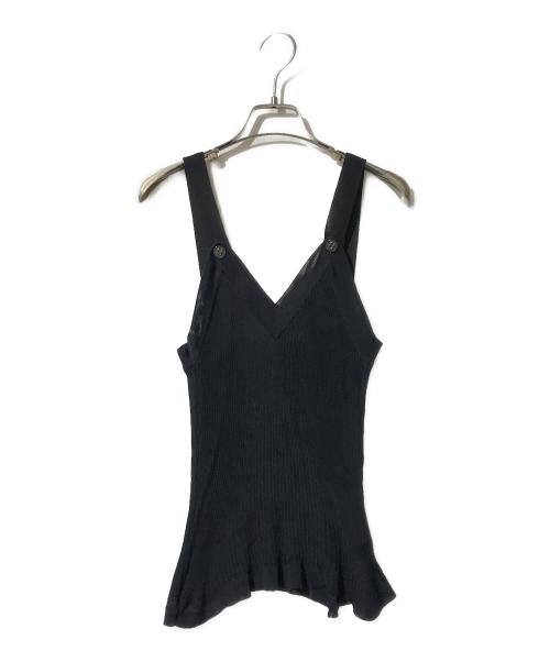 CHANEL（シャネル）CHANEL (シャネル) レーヨンリブニットキャミソール ブラック サイズ:38の古着・服飾アイテム