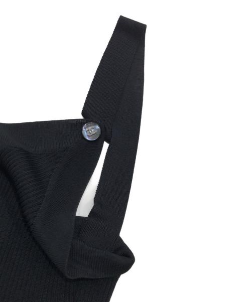 CHANEL（シャネル）CHANEL (シャネル) レーヨンリブニットキャミソール ブラック サイズ:38の古着・服飾アイテム