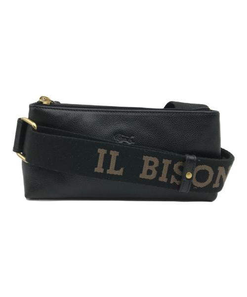 IL BISONTE（イル ビゾンテ）IL BISONTE (イル ビゾンテ) レザーショルダーバッグ ブラックの古着・服飾アイテム