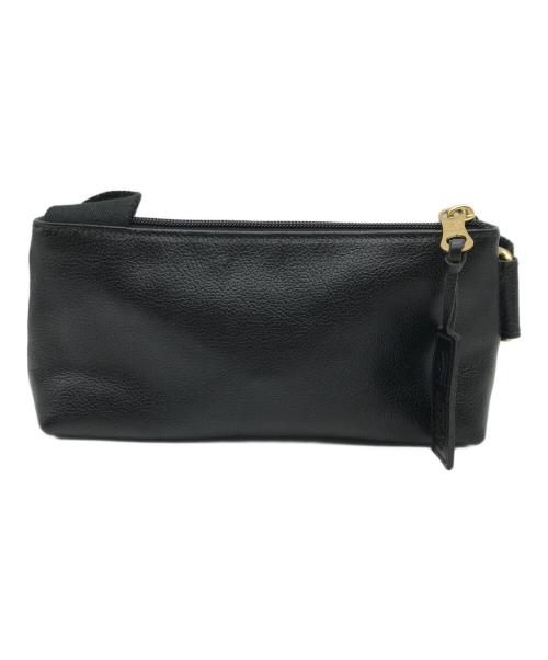 IL BISONTE（イル ビゾンテ）IL BISONTE (イル ビゾンテ) レザーショルダーバッグ ブラックの古着・服飾アイテム