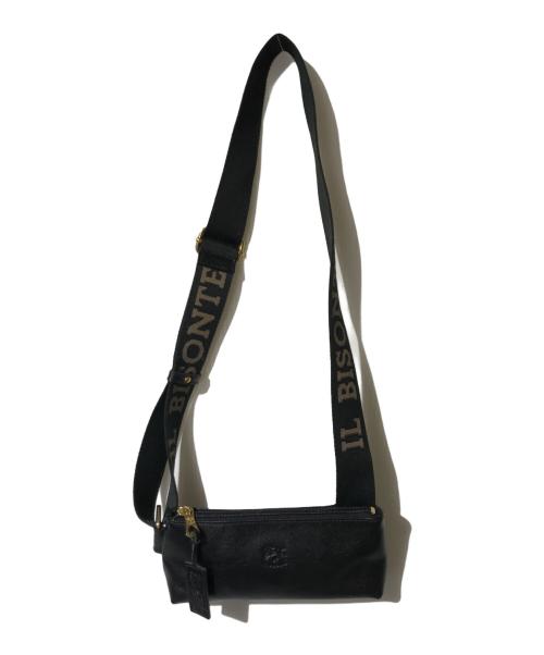 IL BISONTE（イル ビゾンテ）IL BISONTE (イル ビゾンテ) レザーショルダーバッグ ブラックの古着・服飾アイテム