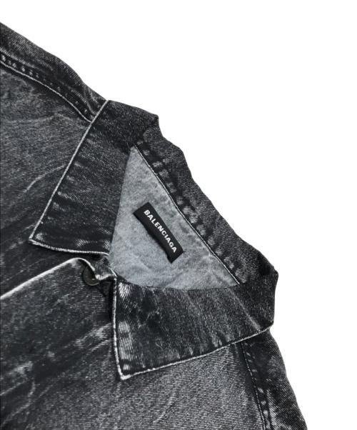 BALENCIAGA（バレンシアガ）BALENCIAGA (バレンシアガ) デニム転写プリント ストレッチジャケット グレー サイズ:Lの古着・服飾アイテム