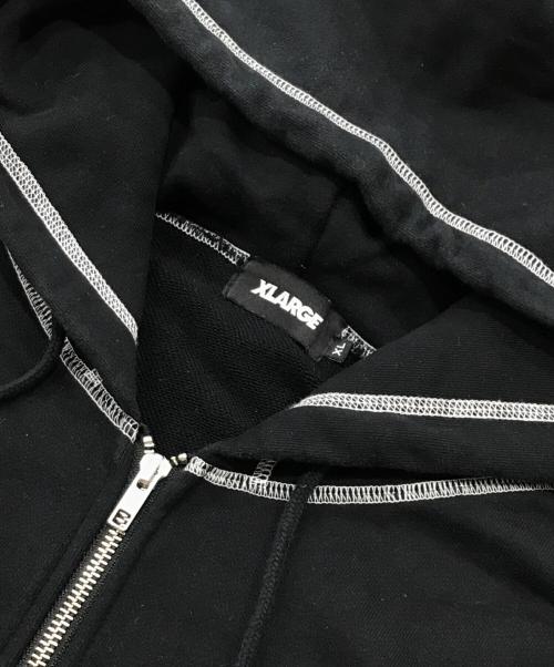 X-LARGE（エクストララージ）X-LARGE (エクストララージ) パーカー/CONTRAST STITCH ZIP HOODED SWEATSHIRT  ブラック サイズ:ＸＬの古着・服飾アイテム