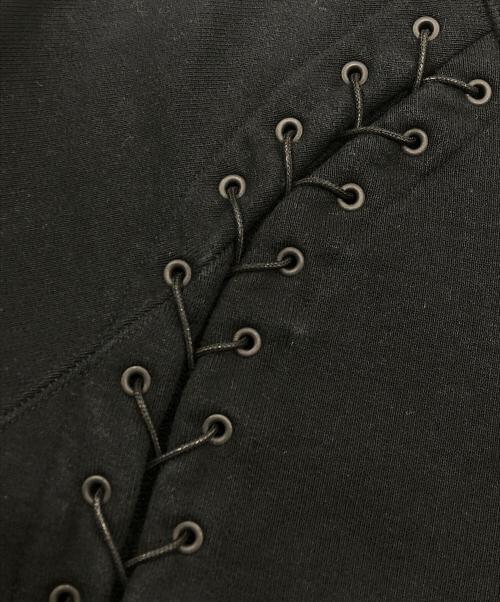 JOHN LAWRENCE SULLIVAN（ジョン ローレンス サリバン）JOHN LAWRENCE SULLIVAN (ジョン ローレンス サリバン) レースアップスウェット ブラック サイズ:ｘ（推定ＸＬ）の古着・服飾アイテム