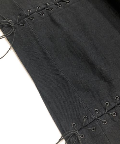 JOHN LAWRENCE SULLIVAN（ジョン ローレンス サリバン）JOHN LAWRENCE SULLIVAN (ジョン ローレンス サリバン) レースアップスウェット ブラック サイズ:ｘ（推定ＸＬ）の古着・服飾アイテム