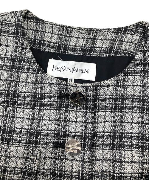 Yves Saint Laurent（イヴサンローラン）Yves Saint Laurent (イヴサンローラン) オールドツイードコート グレー サイズ:38の古着・服飾アイテム