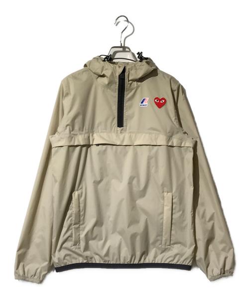 PLAY COMME des GARCONS（プレイコムデギャルソン）PLAY COMME des GARCONS (プレイコムデギャルソン) K-WAY (ケイウェイ) コラボアノラックパーカー ベージュ サイズ:XSの古着・服飾アイテム