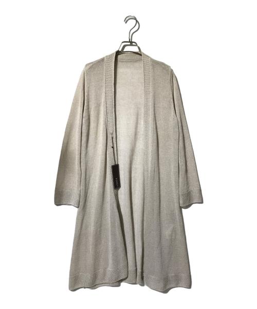 FOXEY（フォクシー）FOXEY (フォクシー) カスケードリブニットロングカーデ ベージュ サイズ:Fの古着・服飾アイテム