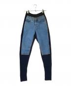 GAULTIER JEANSゴルチエジーンズ）の古着「オールドデニム切替ニットパンツ」｜インディゴ