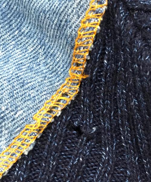 GAULTIER JEANS（ゴルチエジーンズ）GAULTIER JEANS (ゴルチエジーンズ) オールドデニム切替ニットパンツ インディゴ サイズ:Lの古着・服飾アイテム